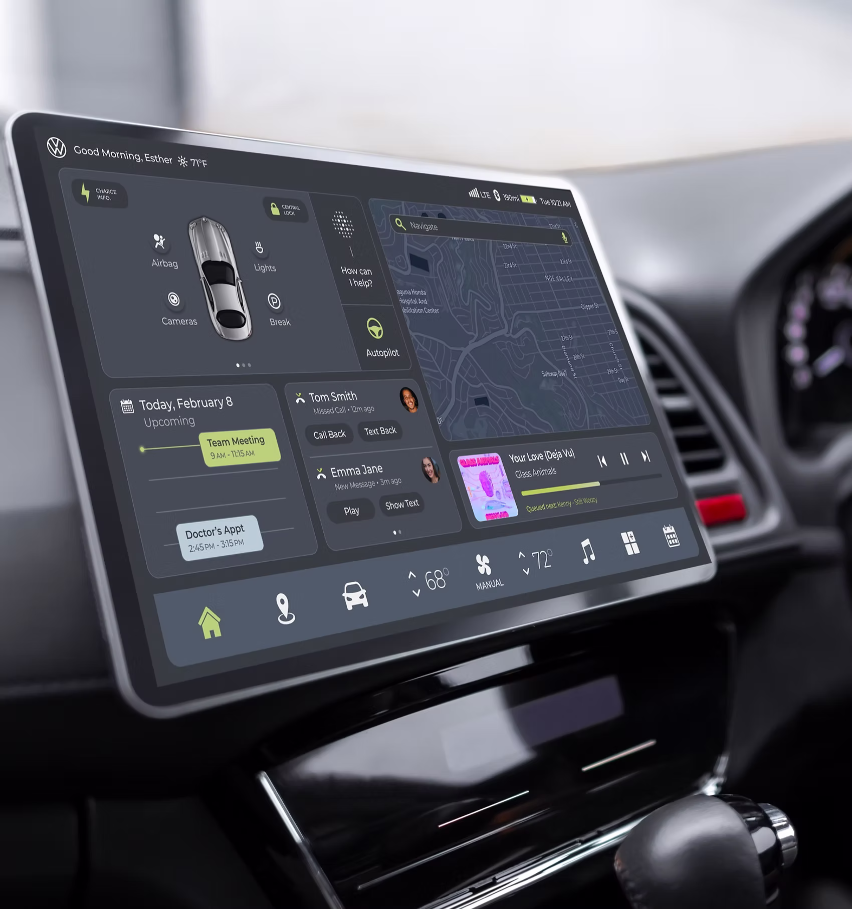 Volkswagen autonomous car interface