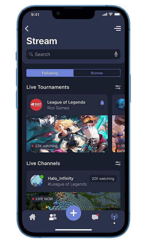 GamCom. interface screens