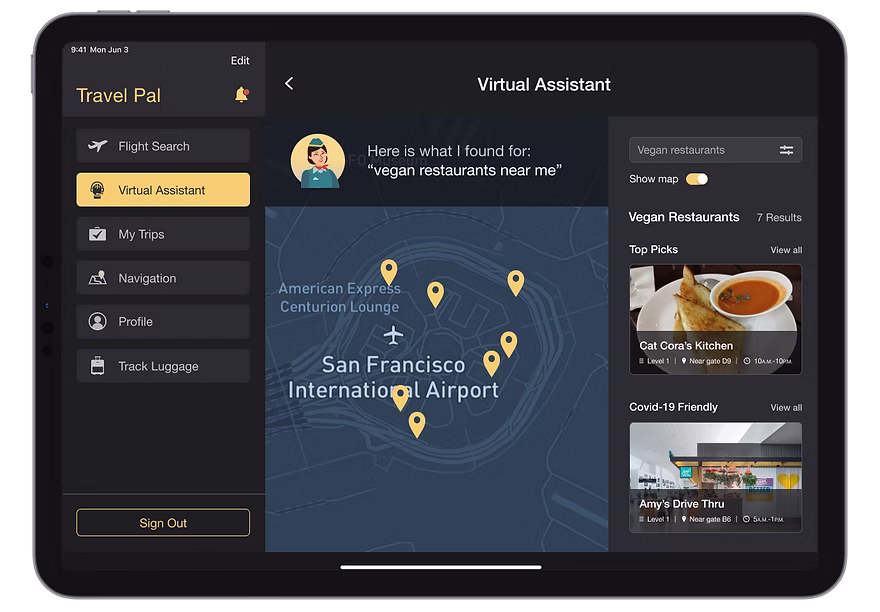 TravelPal assistant and search interface
